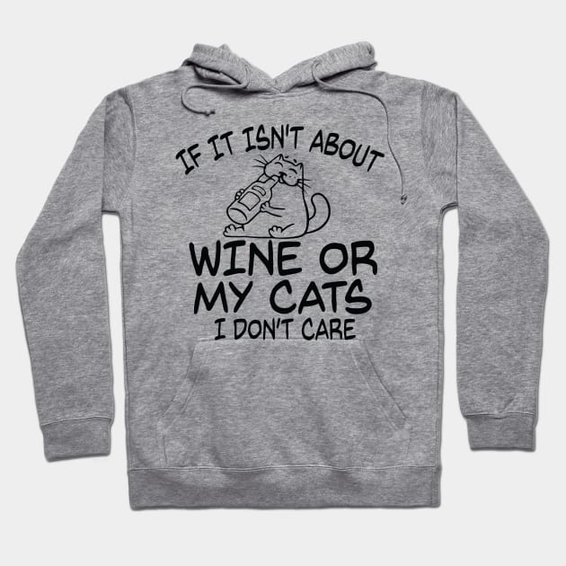 Wine And Cat Lover Design Shirt Hoodie by Blue Zebra